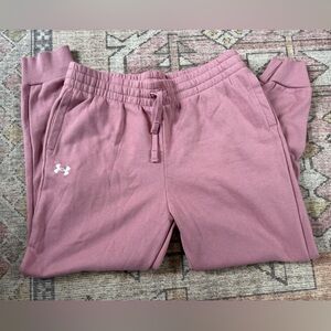 Under Armour Girls Mauve Pink Fleece Joggers